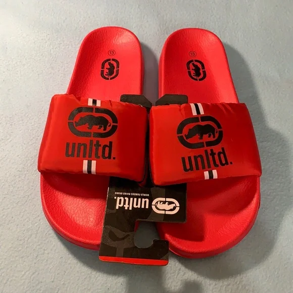 ECKO UNLTD Men\'s Slides - size 13 Ecko Unltd Red Logo Red Slides Size 13 Men main image 4